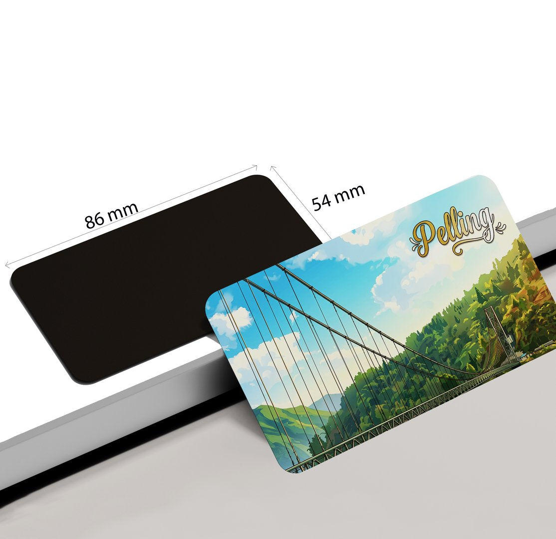 dhcrafts Multicolor Sikkim Pelling Design Rectangular Fridge Magnet Pack of 1 (8.6cm x 5.4cm)
